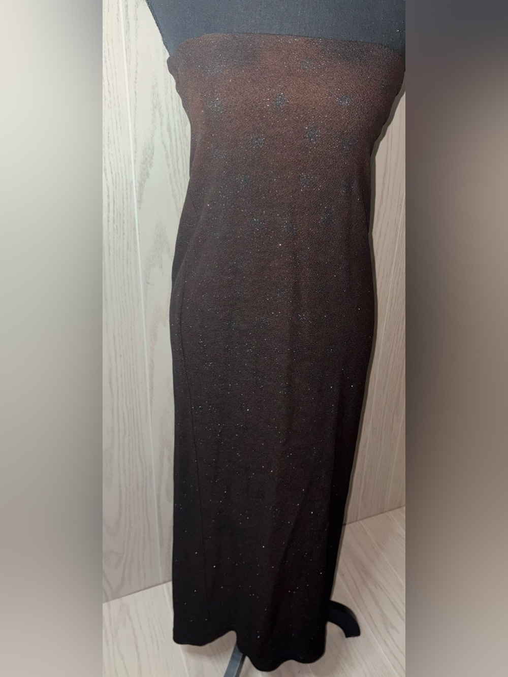 ✨CACHE Black Glitter Strapless Gown Dress Skirt Size 2 ✨Y2K 90’s